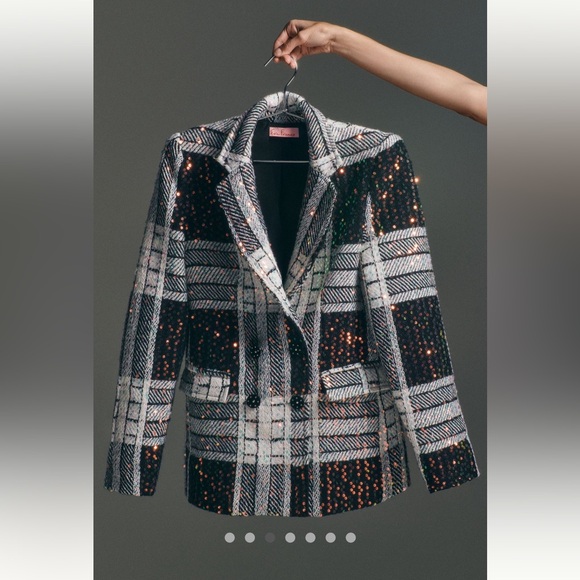 🌟SOLD ⭐️ Anthropologie NWT Eva Franco Sequin Blazer size M. - Picture 3 of 16